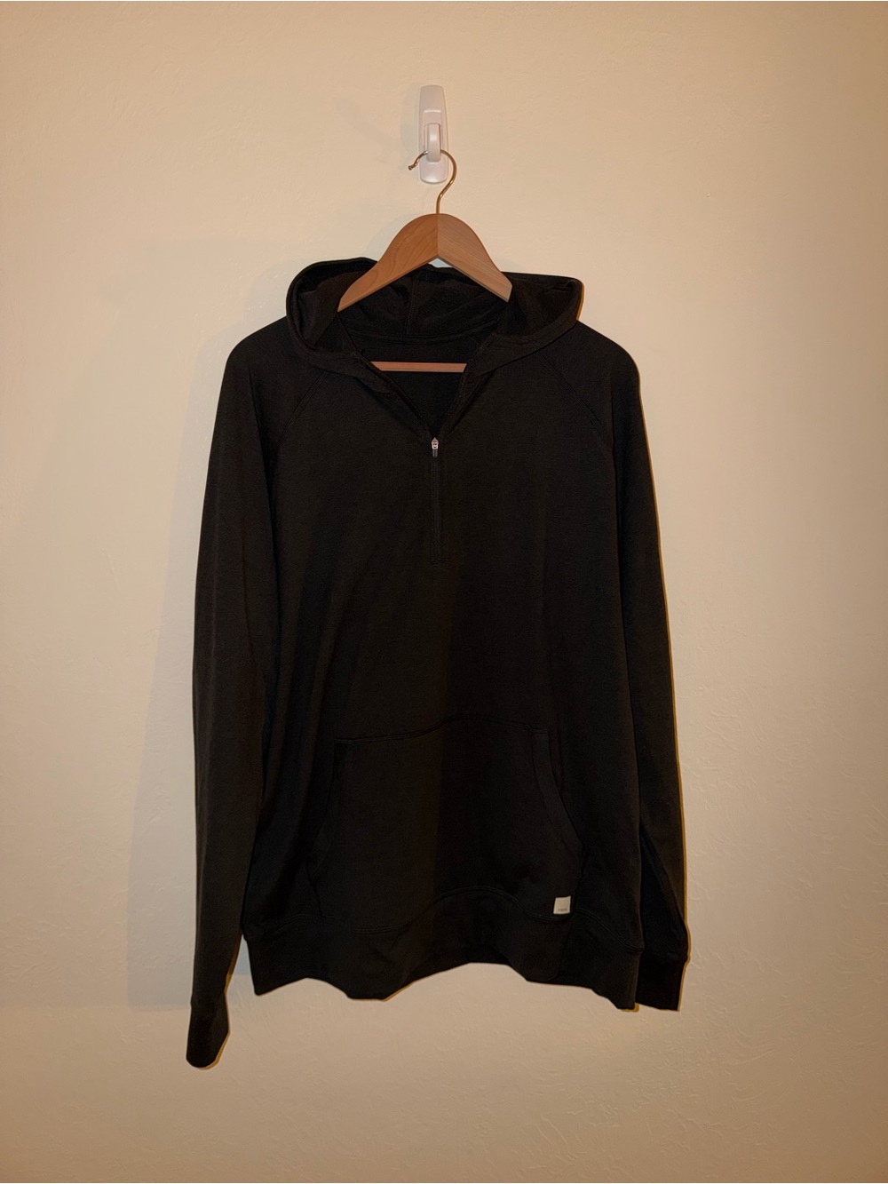 Vuori Black Half-Zip Hooded Sweater